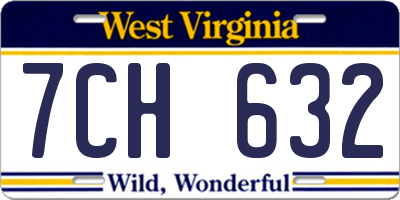 WV license plate 7CH632