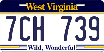 WV license plate 7CH739
