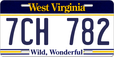 WV license plate 7CH782