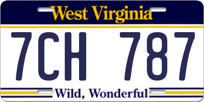WV license plate 7CH787