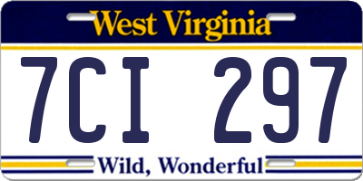 WV license plate 7CI297