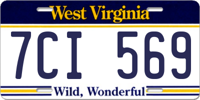 WV license plate 7CI569