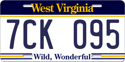 WV license plate 7CK095