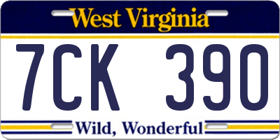 WV license plate 7CK390