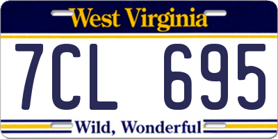 WV license plate 7CL695