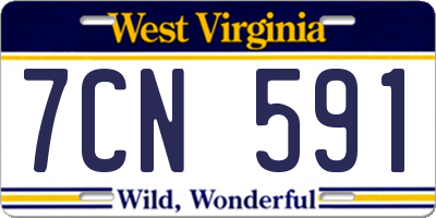 WV license plate 7CN591