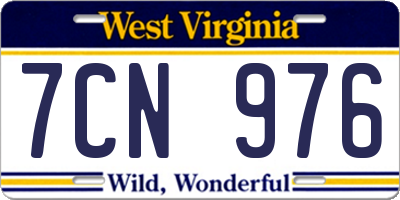 WV license plate 7CN976