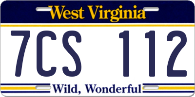 WV license plate 7CS112