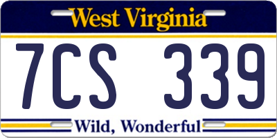 WV license plate 7CS339