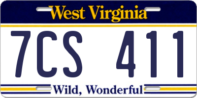 WV license plate 7CS411