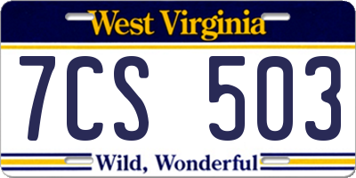 WV license plate 7CS503