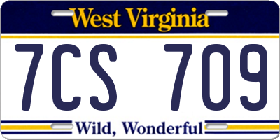 WV license plate 7CS709