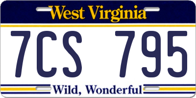 WV license plate 7CS795