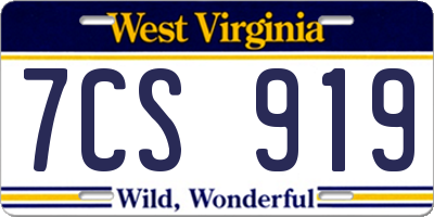 WV license plate 7CS919