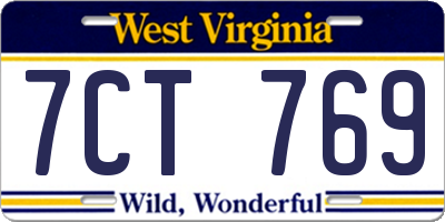 WV license plate 7CT769