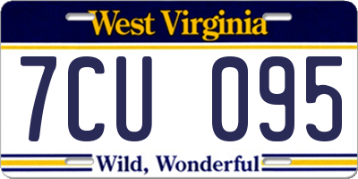 WV license plate 7CU095