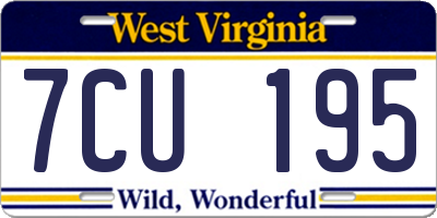 WV license plate 7CU195