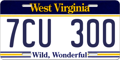 WV license plate 7CU300