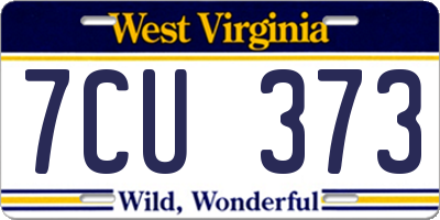 WV license plate 7CU373