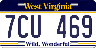 WV license plate 7CU469