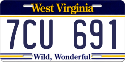 WV license plate 7CU691