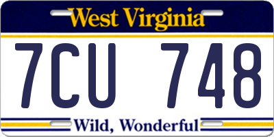 WV license plate 7CU748