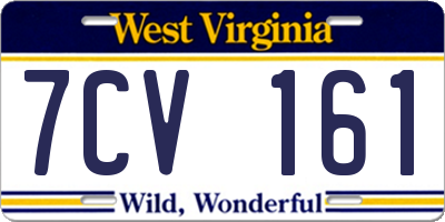 WV license plate 7CV161