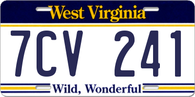 WV license plate 7CV241
