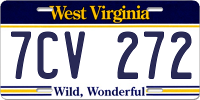 WV license plate 7CV272