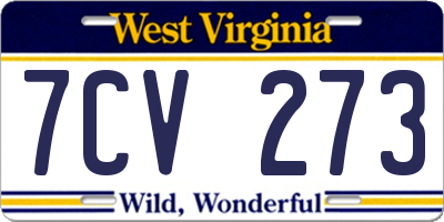 WV license plate 7CV273