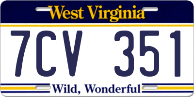 WV license plate 7CV351