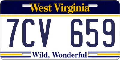 WV license plate 7CV659