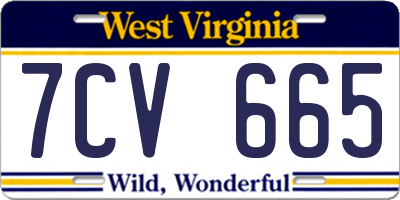 WV license plate 7CV665