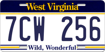 WV license plate 7CW256