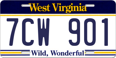 WV license plate 7CW901