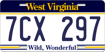 WV license plate 7CX297