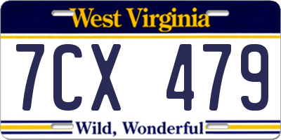 WV license plate 7CX479