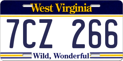 WV license plate 7CZ266