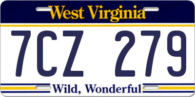 WV license plate 7CZ279