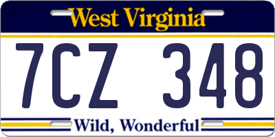 WV license plate 7CZ348