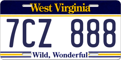 WV license plate 7CZ888
