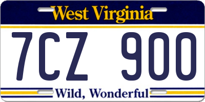 WV license plate 7CZ900