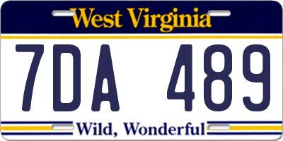WV license plate 7DA489