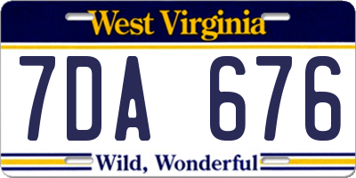 WV license plate 7DA676