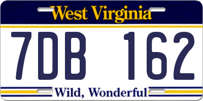 WV license plate 7DB162