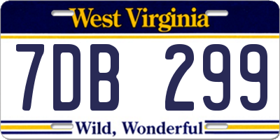 WV license plate 7DB299