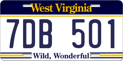 WV license plate 7DB501