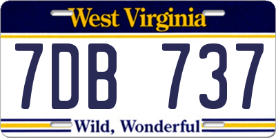 WV license plate 7DB737
