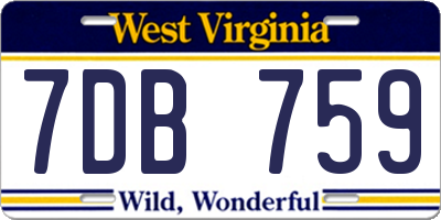 WV license plate 7DB759