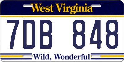 WV license plate 7DB848